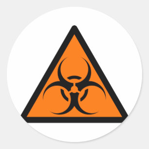 Bio Hazard of Biohazard Tekensymbool Waarschuwings Ronde Sticker