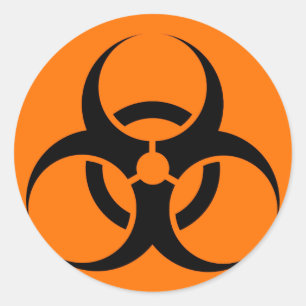Bio Hazard of Biohazard Tekensymbool Waarschuwings Ronde Sticker