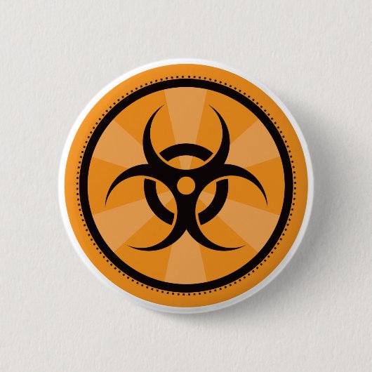 Bio-Hazard - Sinaasappel Ronde Button 5,7 Cm (Voorkant)