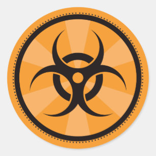 Bio-Hazard - Sinaasappel Ronde Sticker