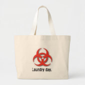 Bio-Hazard-Symbool, wasdag. Grote Tote Bag (Voorkant)