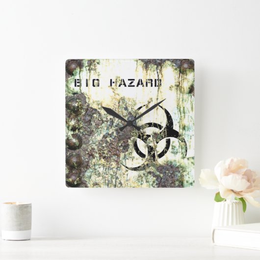 Bio Hazard Wall Clock Vierkante Klok (Huis)