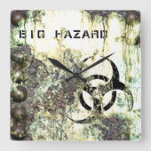 Bio Hazard Wall Clock Vierkante Klok (Voorkant)