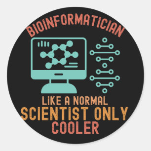 Bio-informatica citaten1, Bio-informatica spreuken Ronde Sticker