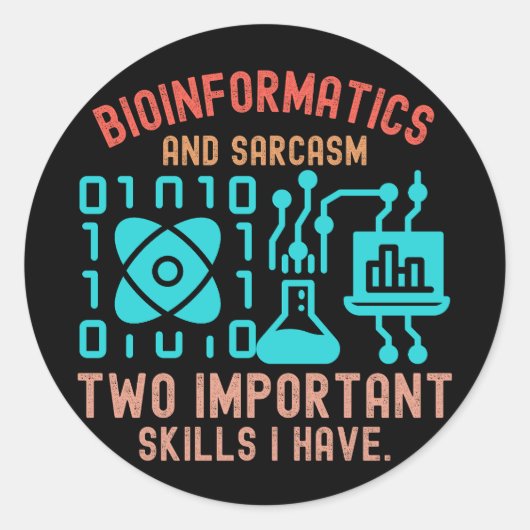 Bio-informatica citaten, Bio-informatica uitsprake Ronde Sticker (Voorkant)