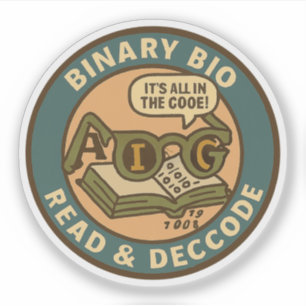 Bio-informatica detective kraakt de binaire code sticker
