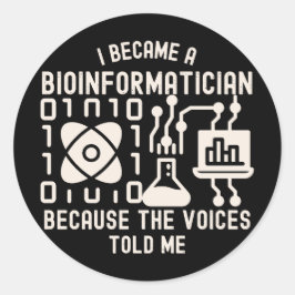 Bio-informatica gezegdes, PhD in bio-informatica8 Ronde Sticker