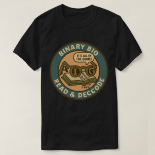 Bio-informatica speurder kraakt de binaire code t-shirt