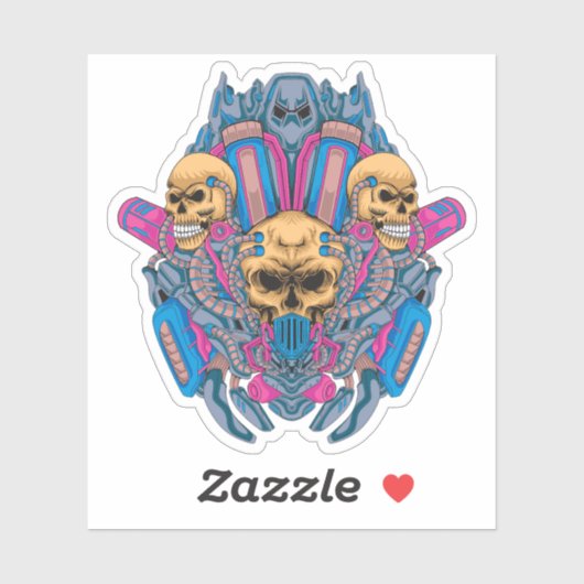 Bio-Mech schedelfusie Sticker (Vel)