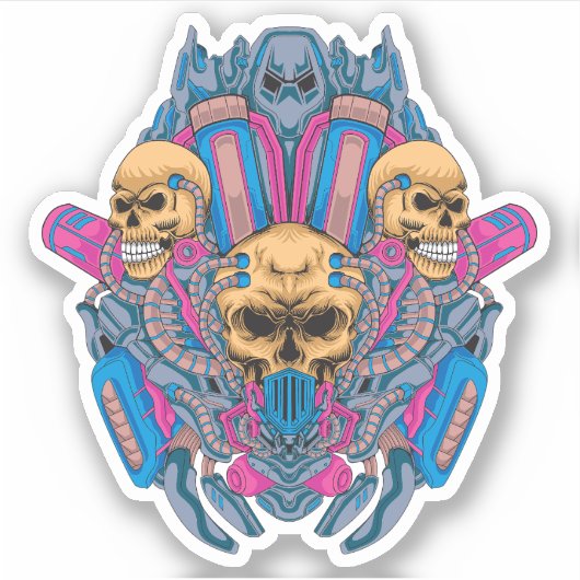 Bio-Mech schedelfusie Sticker (Voorkant)