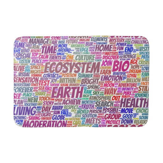 Bio Nuage Mots Tekst Biodiversiteit Badmat (Voorkant)