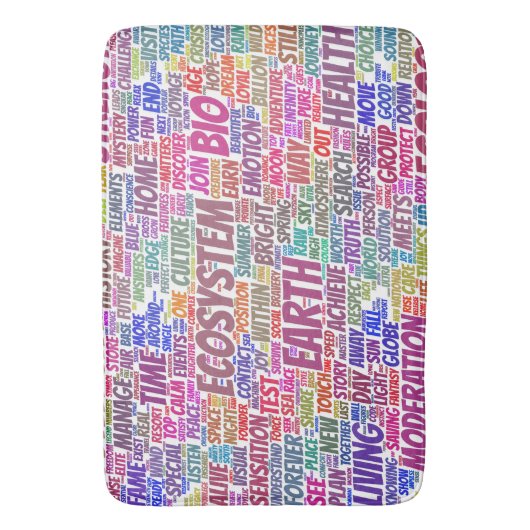 Bio Nuage Mots Tekst Biodiversiteit Badmat (Voorkant Verticaal)