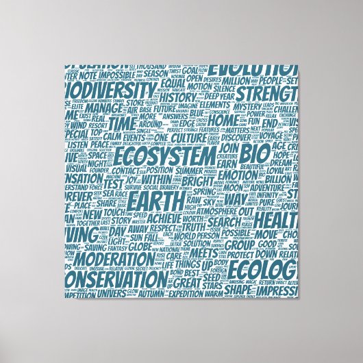 Bio Nuage Mots Tekst Biodiversiteit Canvas Afdruk (Voorkant)