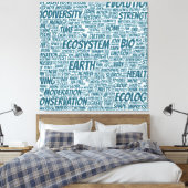 Bio Nuage Mots Tekst Biodiversiteit Canvas Afdruk (Insitu (Slaapkamer))