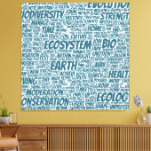 Bio Nuage Mots Tekst Biodiversiteit Canvas Afdruk (Insitu (Woonkamer))