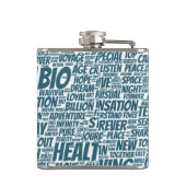 Bio Nuage Mots Tekst Biodiversiteit Heupfles (Achterkant)