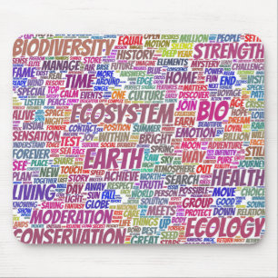 Bio Nuage Mots Tekst Biodiversiteit Muismat