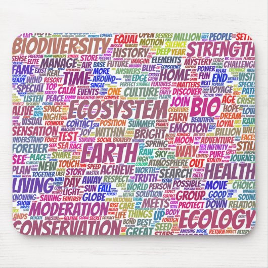 Bio Nuage Mots Tekst Biodiversiteit Muismat (Voorkant)