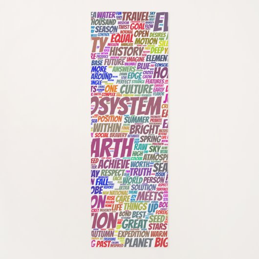 Bio Nuage Mots Tekst Biodiversiteit Yogamat (Voorkant)