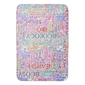 Bio Nuage Mots Tekst Motief Biodiversiteitspatroon Badmat (Voorkant Verticaal)