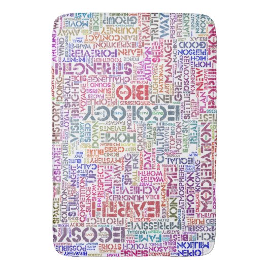 Bio Nuage Mots Tekst Motief Biodiversiteitspatroon Badmat (Voorkant Verticaal)