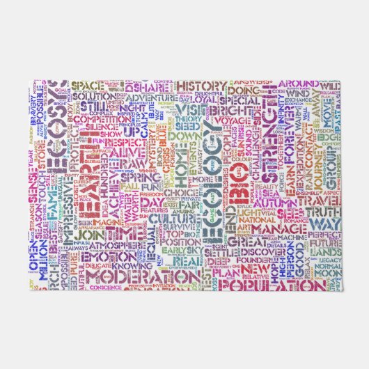 Bio Nuage Mots Tekst Motief Biodiversiteitspatroon Deurmat (Voorkant)