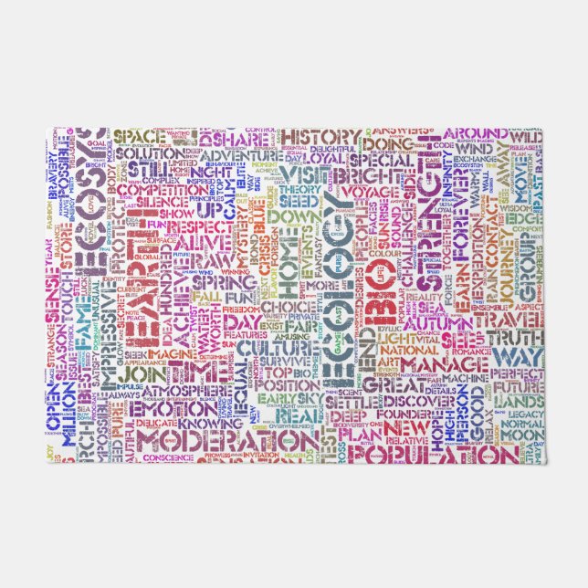 Bio Nuage Mots Tekst Motief Biodiversiteitspatroon Deurmat (Voorkant)