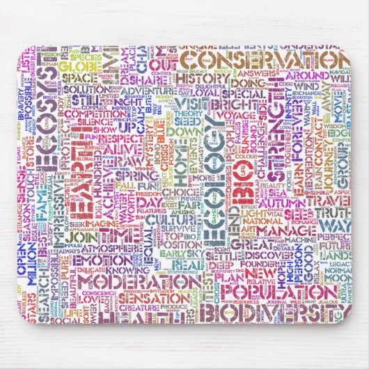 Bio Nuage Mots Tekst Motief Biodiversiteitspatroon Muismat (Voorkant)