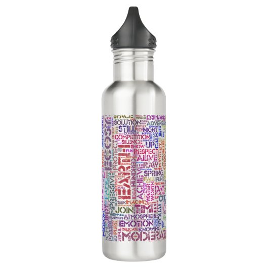 Bio Nuage Mots Tekst Motief Biodiversiteitspatroon Waterfles (Links)