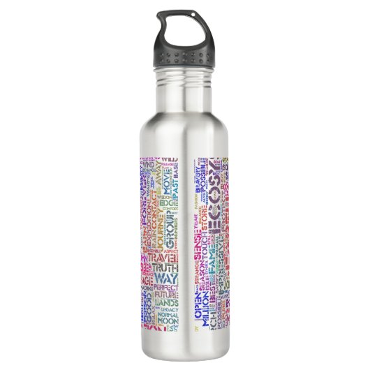 Bio Nuage Mots Tekst Motief Biodiversiteitspatroon Waterfles (Achterkant)