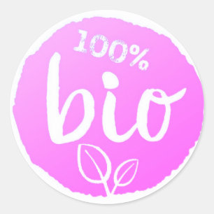 Bio Paars Ronde Sticker
