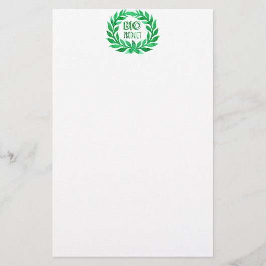 Bio Product Green Waterverf Boerderij Vers voedsel Briefpapier (Voorkant)