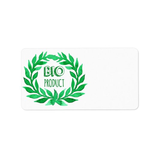 Bio Product Green Waterverf Boerderij Vers voedsel Etiket (Voorkant)