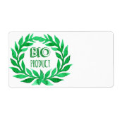 Bio Product Green Waterverf Boerderij Vers voedsel Etiket (Voorkant)