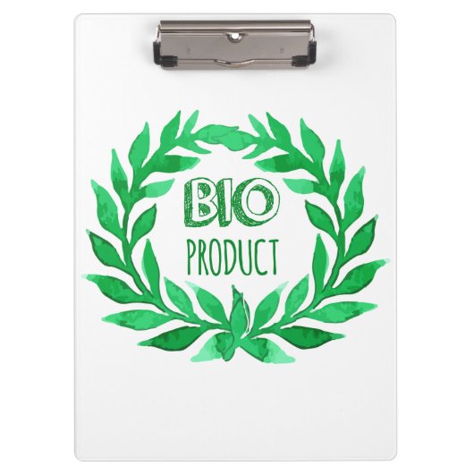 Bio Product Green Waterverf Boerderij Vers voedsel Klembord (Voorkant)