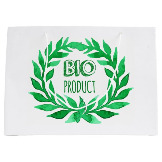 Bio Product Green Waterverf Boerderij Vers voedsel Large Cadeautasje (Voorkant)