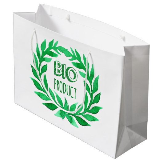 Bio Product Green Waterverf Boerderij Vers voedsel Large Cadeautasje (Achterkant Gekanteld)