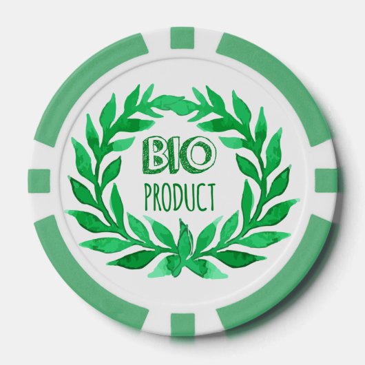 Bio Product Green Waterverf Boerderij Vers voedsel Poker Chips (Voorkant)