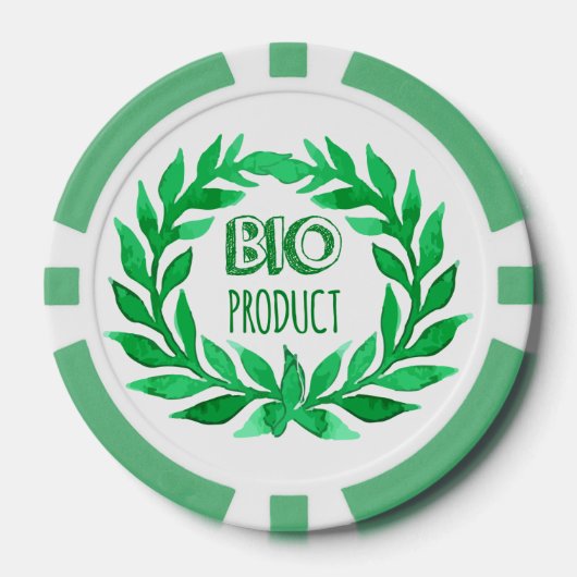Bio Product Green Waterverf Boerderij Vers voedsel Poker Chips (Voorkant)