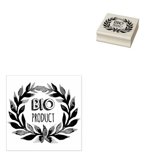 Bio Product Green Waterverf Boerderij Vers voedsel Rubberstempel (Gestempeld)