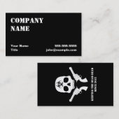 Bio-risico schedel met Pistolen Visitekaartje (Voorkant / Achterkant)