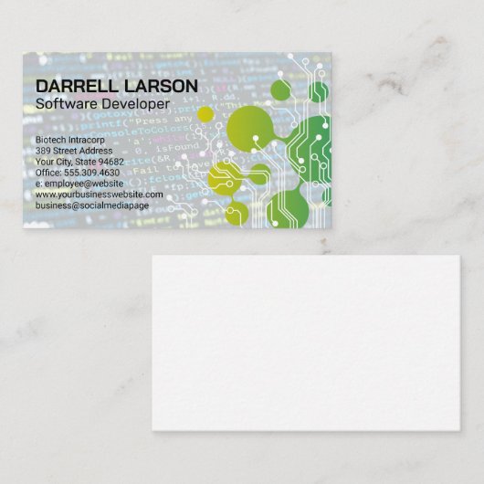 Bio Tech Graphics | Softwarecode Visitekaartje (Voorkant / Achterkant)