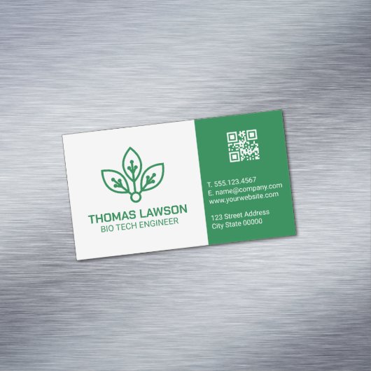 Bio Tech-logo | Ingenieur Magnetisch Visitekaartje (Voorbeeld)