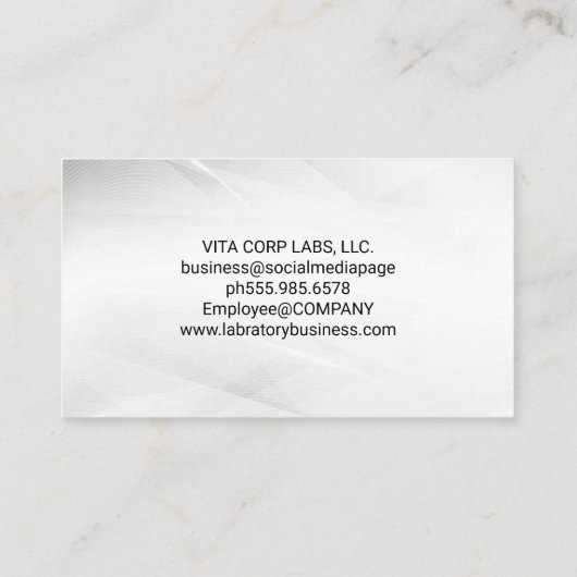 Bio Tech Logo | Wetenschappelijk onderzoek in het  Visitekaartje (Achterkant)