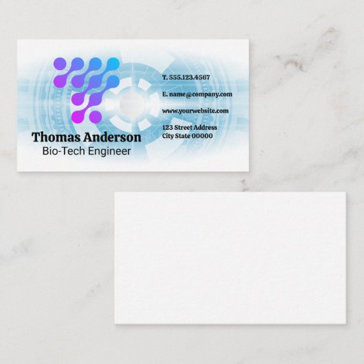 Bio Tech Modern Logo | ingenieur Visitekaartje (Voorkant / Achterkant)