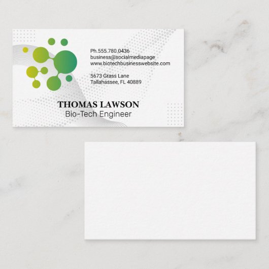 Bio Tech Modern Logo Visitekaartje (Voorkant / Achterkant)