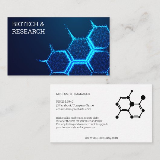 Bio Tech Molecule Close-up Visitekaartje (Voorkant / Achterkant)