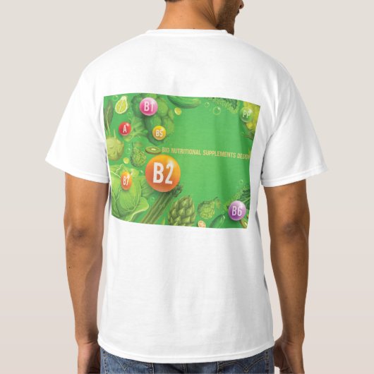 Bio Voedingssupplementen Ontwerp T-shirt (Achterkant)