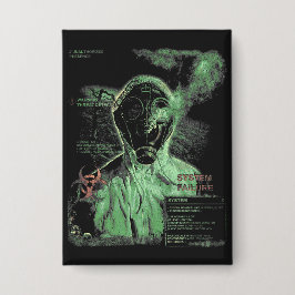 Bio-Waste - Techno-Dystopian Streetwear Design Button