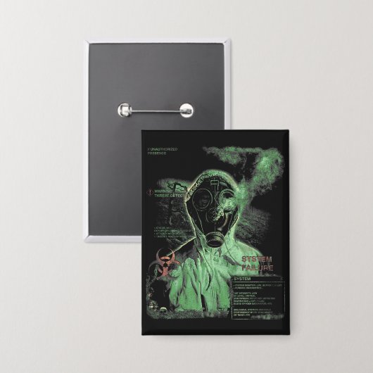 Bio-Waste - Techno-Dystopian Streetwear Design Button (Voorkant / Achterkant)